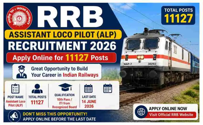 Railway RRB Assistant Loco Pilot ALP Recruitment 2026 Apply Online for 11127 Posts 